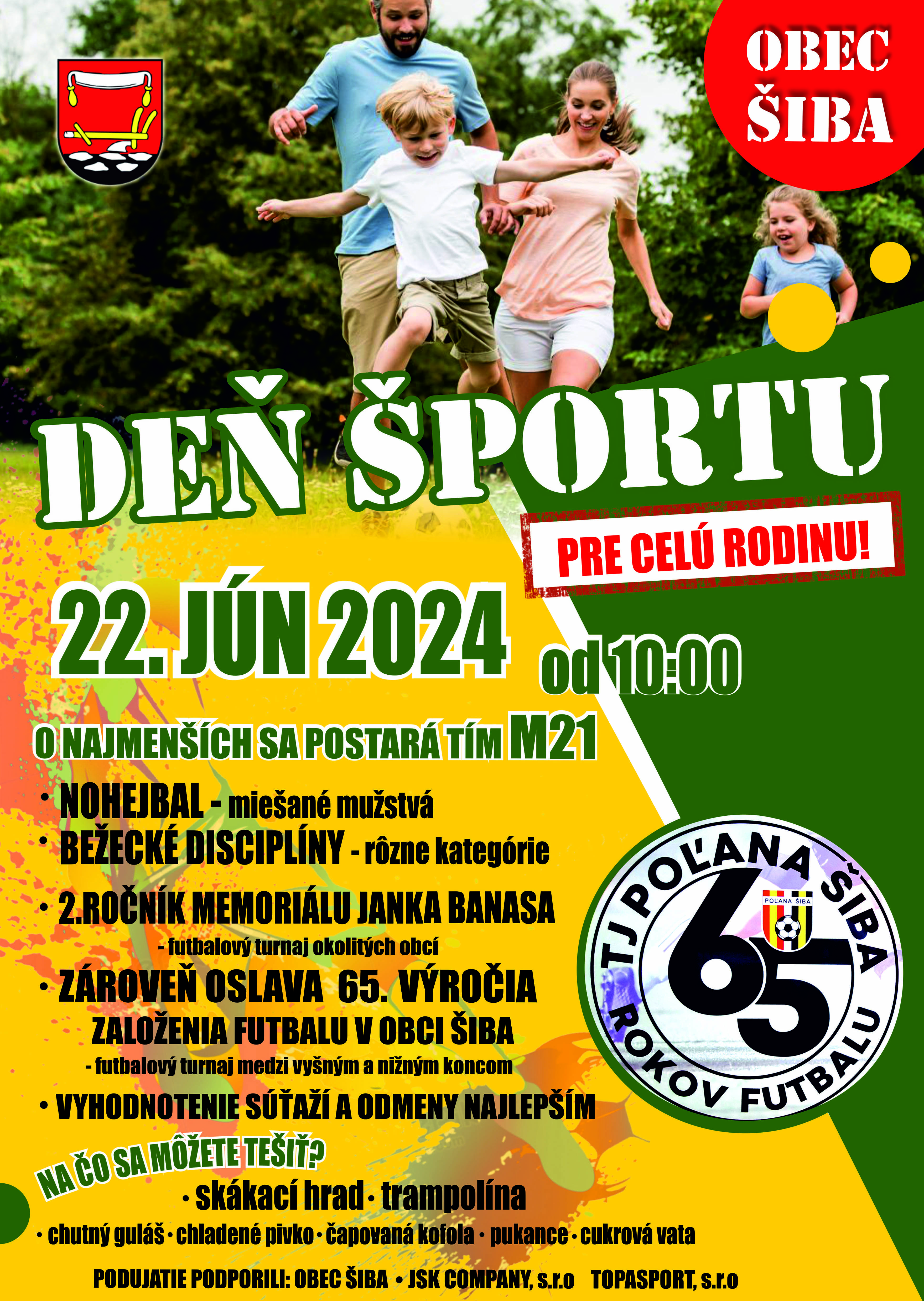 Deň športu pre celú rodinu v Obci Šiba - 22.06.2024